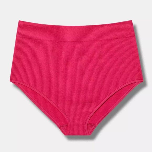 Torrid Panties 4X - Pink Brief High Rise Seamless Ribbed Panty Full Coverage New - Picture 2 of 3